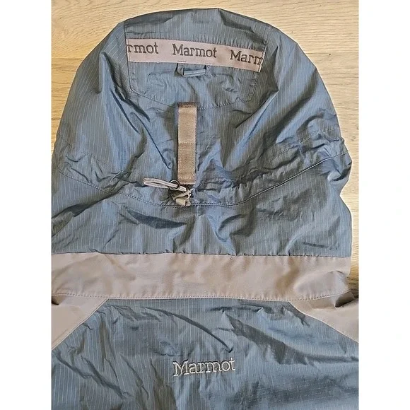 Marmot Jacket Mens XL Blue Gray Waterproof Hooded Ski Snowboard